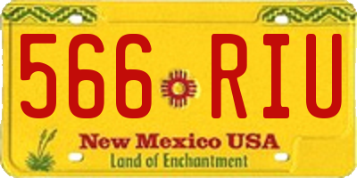 NM license plate 566RIU