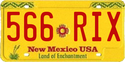 NM license plate 566RIX