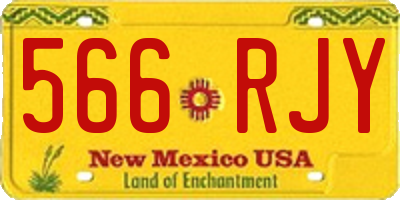 NM license plate 566RJY