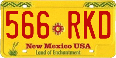 NM license plate 566RKD