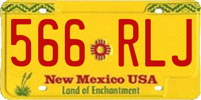 NM license plate 566RLJ