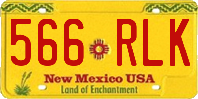NM license plate 566RLK