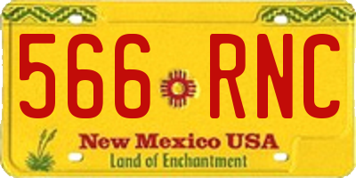 NM license plate 566RNC