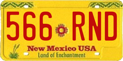 NM license plate 566RND