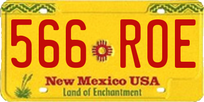 NM license plate 566ROE