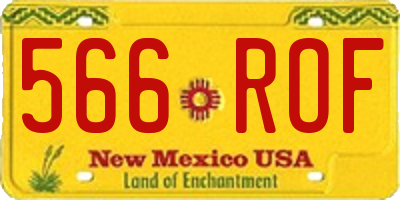NM license plate 566ROF