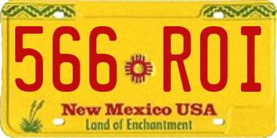 NM license plate 566ROI