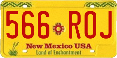 NM license plate 566ROJ
