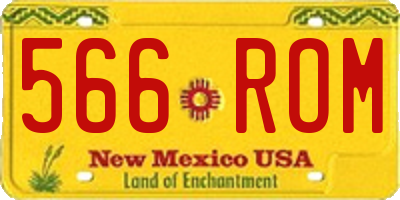 NM license plate 566ROM