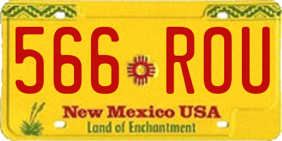 NM license plate 566ROU