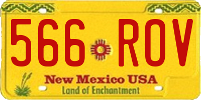 NM license plate 566ROV
