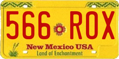 NM license plate 566ROX