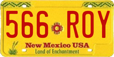 NM license plate 566ROY
