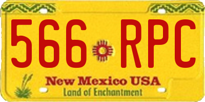 NM license plate 566RPC