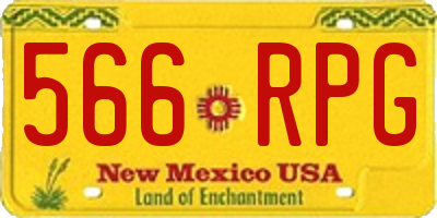 NM license plate 566RPG