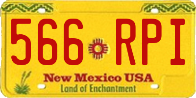 NM license plate 566RPI