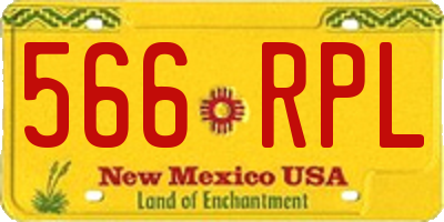 NM license plate 566RPL