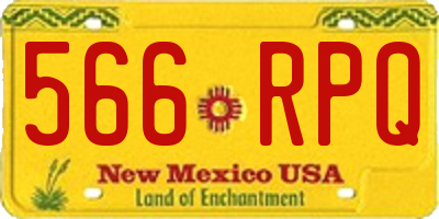 NM license plate 566RPQ