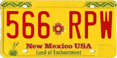 NM license plate 566RPW