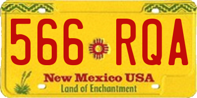 NM license plate 566RQA