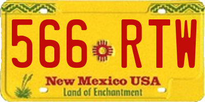 NM license plate 566RTW