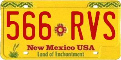 NM license plate 566RVS