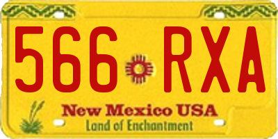 NM license plate 566RXA