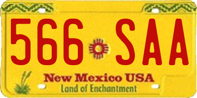 NM license plate 566SAA