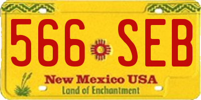 NM license plate 566SEB