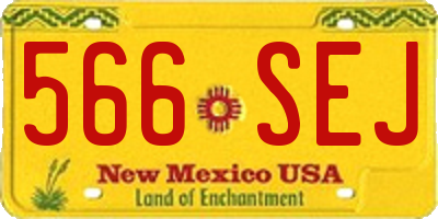 NM license plate 566SEJ