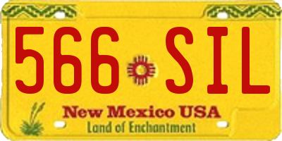 NM license plate 566SIL