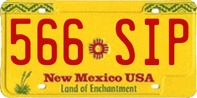 NM license plate 566SIP