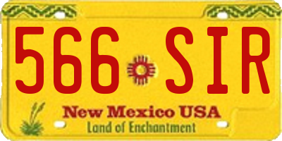 NM license plate 566SIR