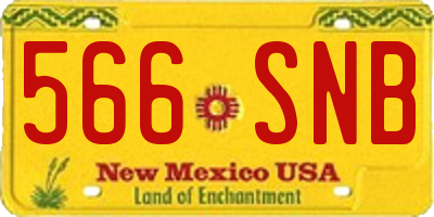 NM license plate 566SNB