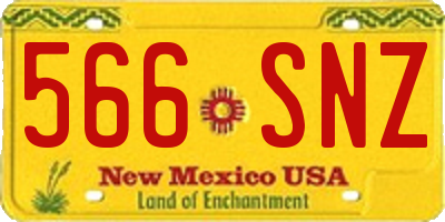 NM license plate 566SNZ