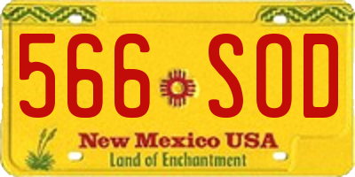NM license plate 566SOD
