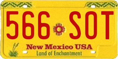 NM license plate 566SOT