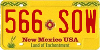 NM license plate 566SOW