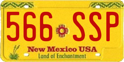 NM license plate 566SSP