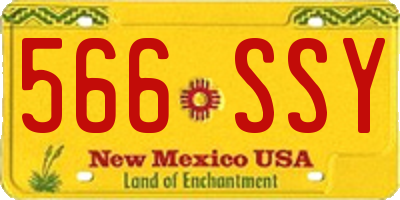 NM license plate 566SSY