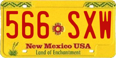 NM license plate 566SXW