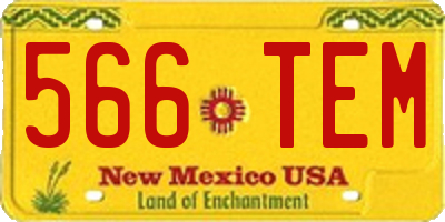 NM license plate 566TEM