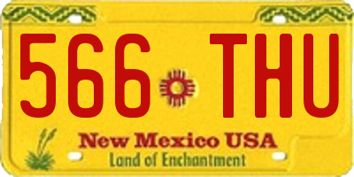 NM license plate 566THU