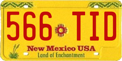 NM license plate 566TID