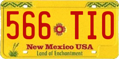 NM license plate 566TIO