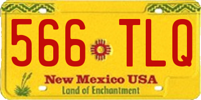 NM license plate 566TLQ
