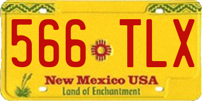NM license plate 566TLX