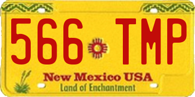 NM license plate 566TMP