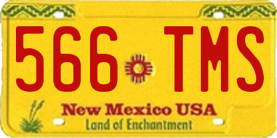 NM license plate 566TMS