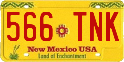 NM license plate 566TNK